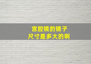 宫腔镜的镜子尺寸是多大的啊