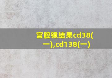 宫腔镜结果cd38(一),cd138(一)