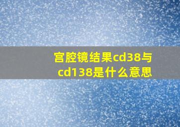 宫腔镜结果cd38与cd138是什么意思