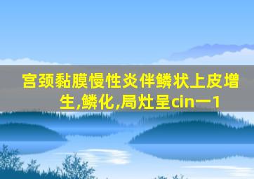 宫颈黏膜慢性炎伴鳞状上皮增生,鳞化,局灶呈cin一1