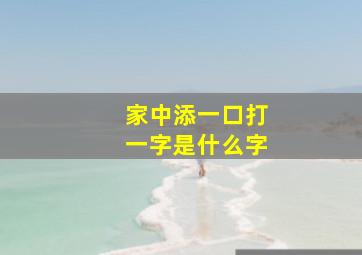 家中添一口打一字是什么字