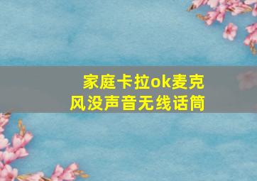 家庭卡拉ok麦克风没声音无线话筒