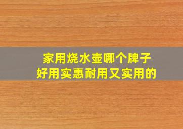 家用烧水壶哪个牌子好用实惠耐用又实用的