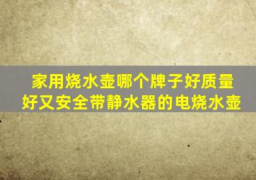 家用烧水壶哪个牌子好质量好又安全带静水器的电烧水壶