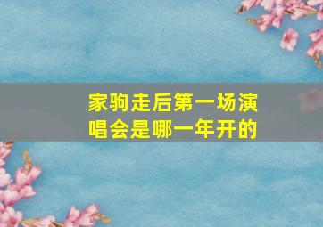 家驹走后第一场演唱会是哪一年开的