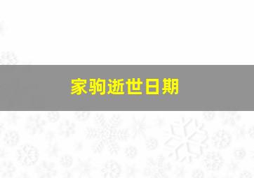 家驹逝世日期