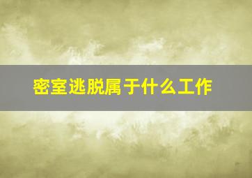 密室逃脱属于什么工作