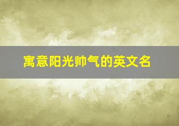 寓意阳光帅气的英文名