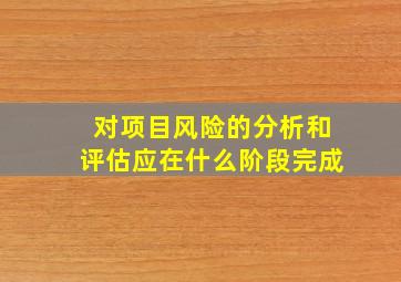 对项目风险的分析和评估应在什么阶段完成