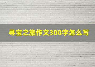 寻宝之旅作文300字怎么写