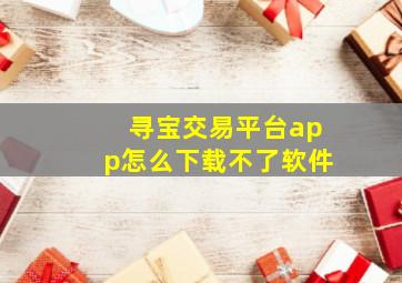 寻宝交易平台app怎么下载不了软件