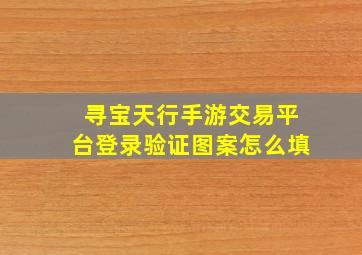 寻宝天行手游交易平台登录验证图案怎么填