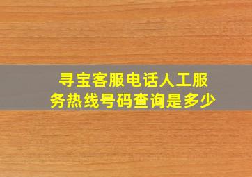 寻宝客服电话人工服务热线号码查询是多少