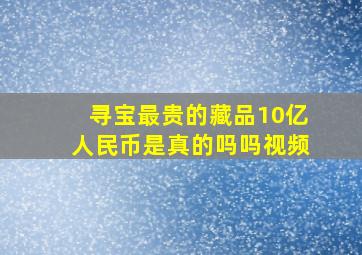 寻宝最贵的藏品10亿人民币是真的吗吗视频