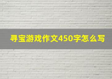 寻宝游戏作文450字怎么写