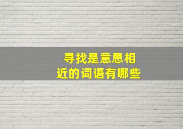 寻找是意思相近的词语有哪些