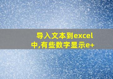 导入文本到excel中,有些数字显示e+