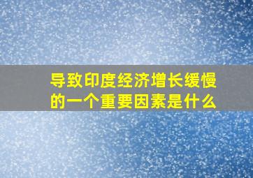 导致印度经济增长缓慢的一个重要因素是什么