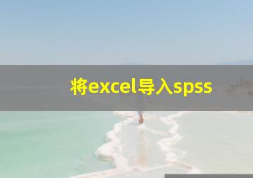 将excel导入spss