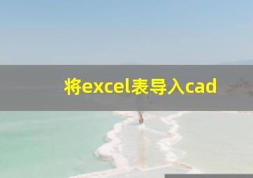 将excel表导入cad