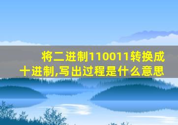 将二进制110011转换成十进制,写出过程是什么意思