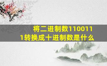 将二进制数1100111转换成十进制数是什么