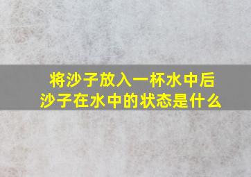 将沙子放入一杯水中后沙子在水中的状态是什么