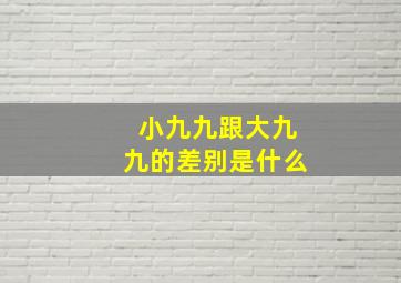 小九九跟大九九的差别是什么