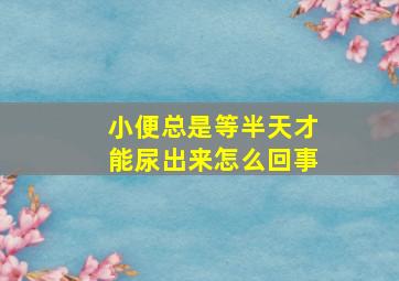 小便总是等半天才能尿出来怎么回事