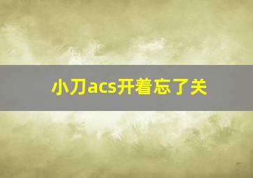 小刀acs开着忘了关