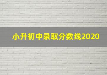 小升初中录取分数线2020