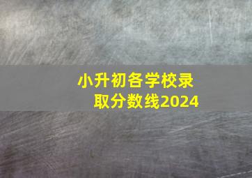 小升初各学校录取分数线2024