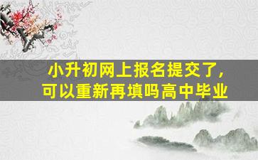 小升初网上报名提交了,可以重新再填吗高中毕业