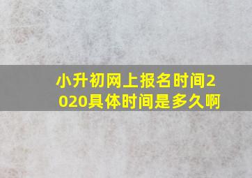 小升初网上报名时间2020具体时间是多久啊