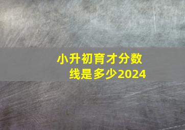 小升初育才分数线是多少2024