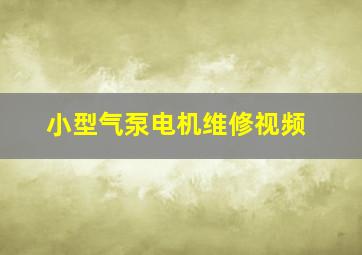 小型气泵电机维修视频