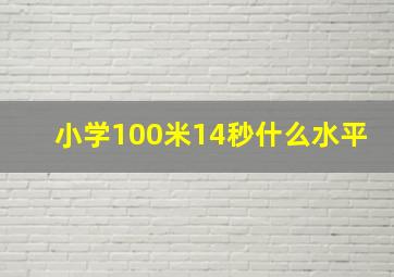 小学100米14秒什么水平