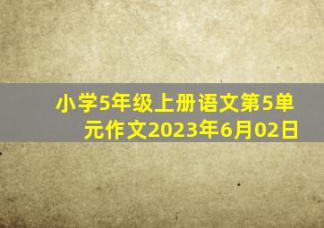 小学5年级上册语文第5单元作文2023年6月02日