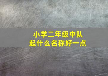 小学二年级中队起什么名称好一点