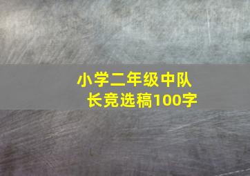 小学二年级中队长竞选稿100字