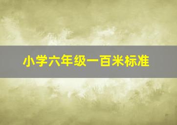 小学六年级一百米标准