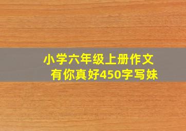 小学六年级上册作文有你真好450字写妹