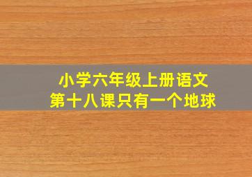 小学六年级上册语文第十八课只有一个地球