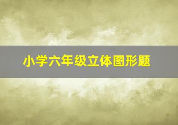 小学六年级立体图形题