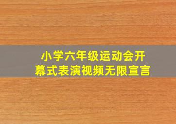 小学六年级运动会开幕式表演视频无限宣言