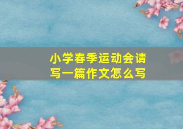 小学春季运动会请写一篇作文怎么写