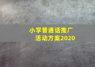 小学普通话推广活动方案2020