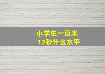 小学生一百米12秒什么水平