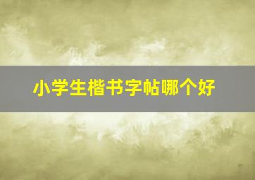 小学生楷书字帖哪个好