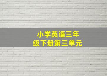 小学英语三年级下册第三单元